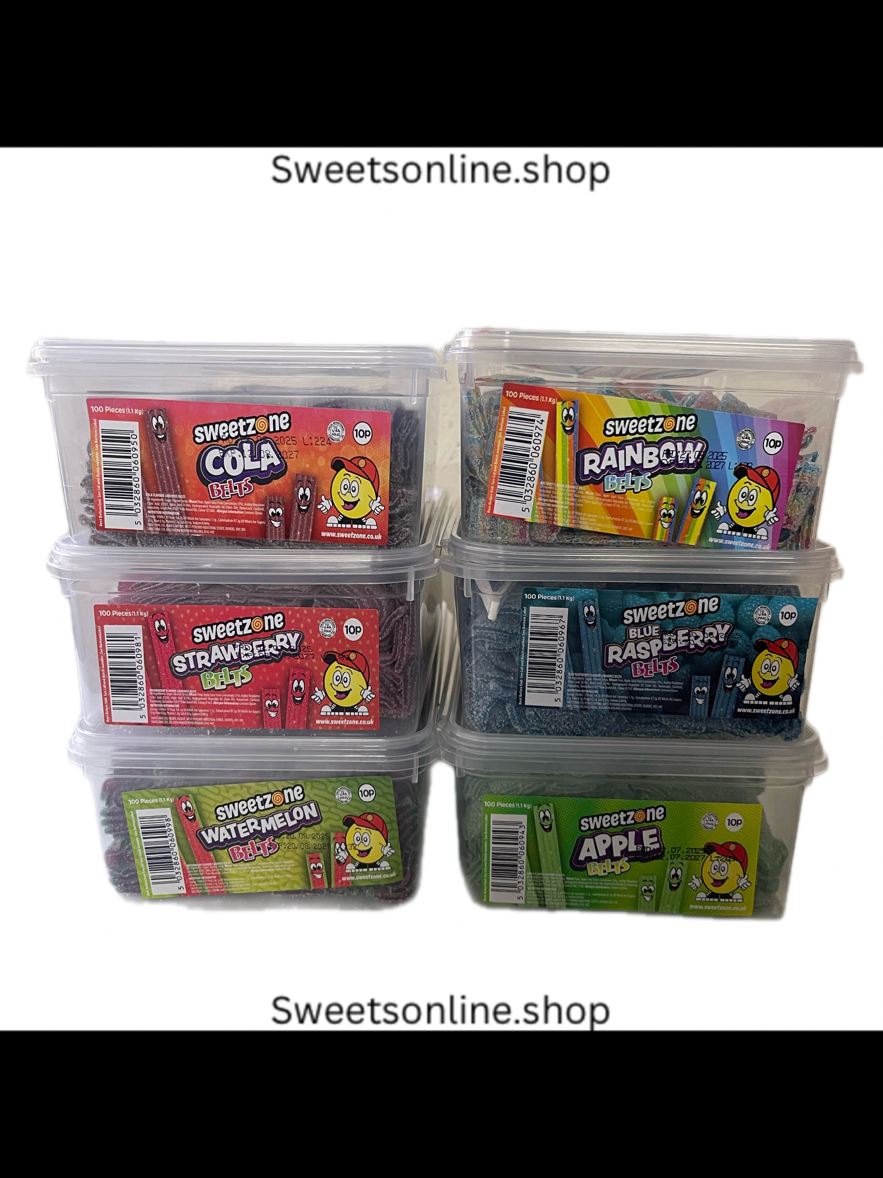 25 fizzy belts mixed in a sealed bag