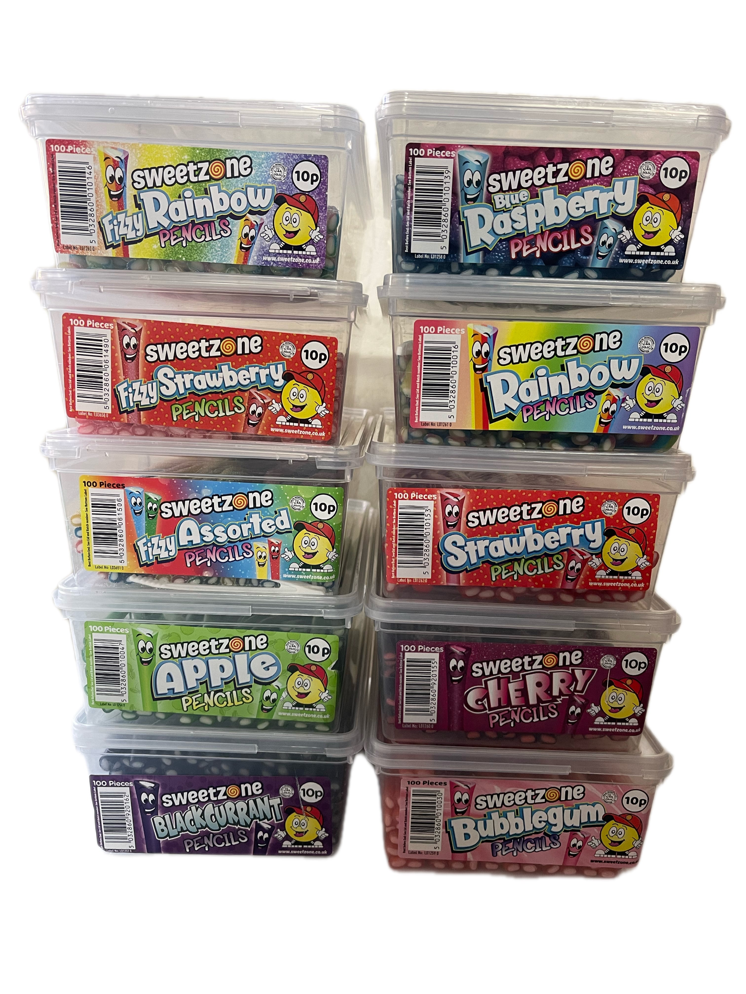 25 mixed Sweetzone pencils in a sealed bag