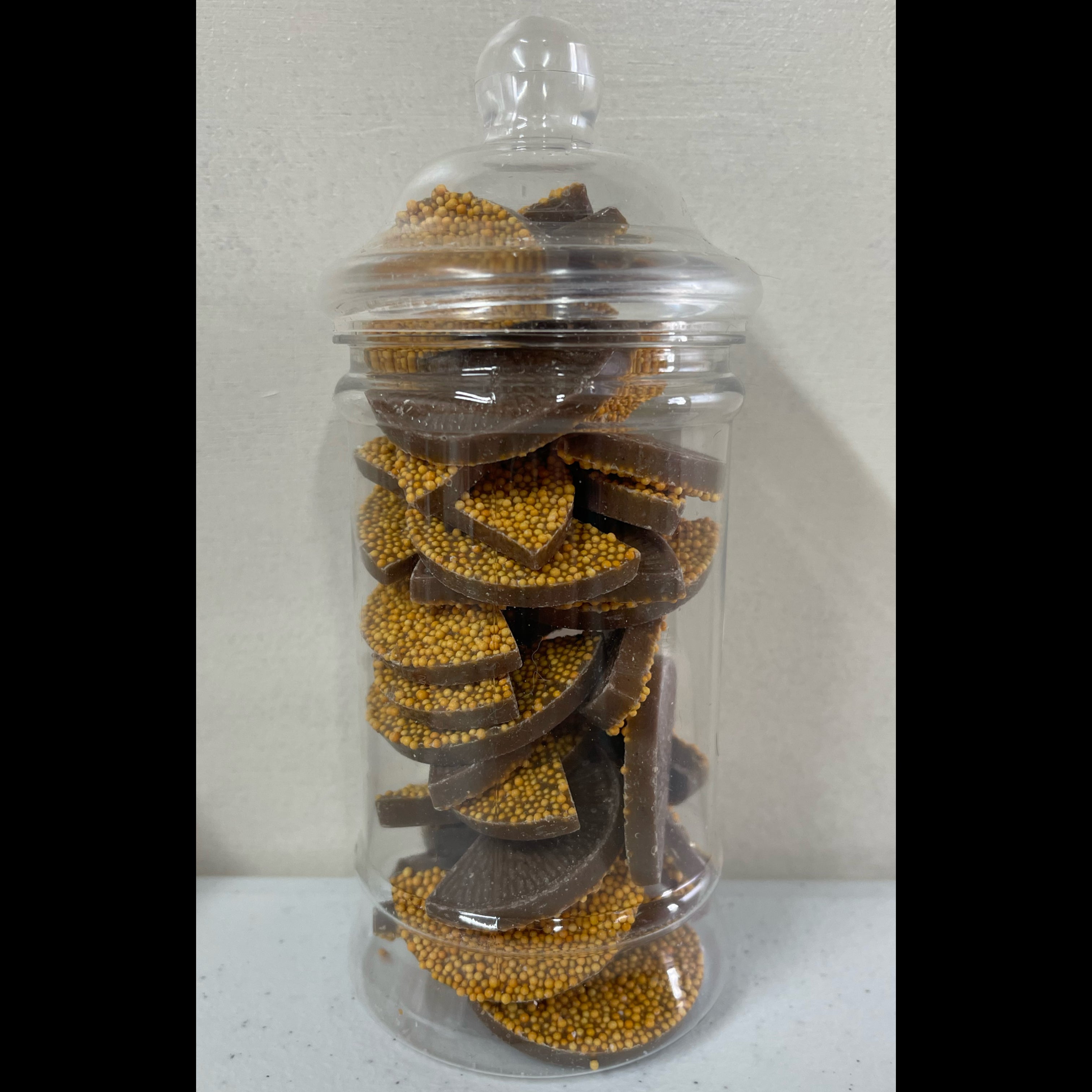 Hannah’s chocolate orange half’s in a Victorian jar