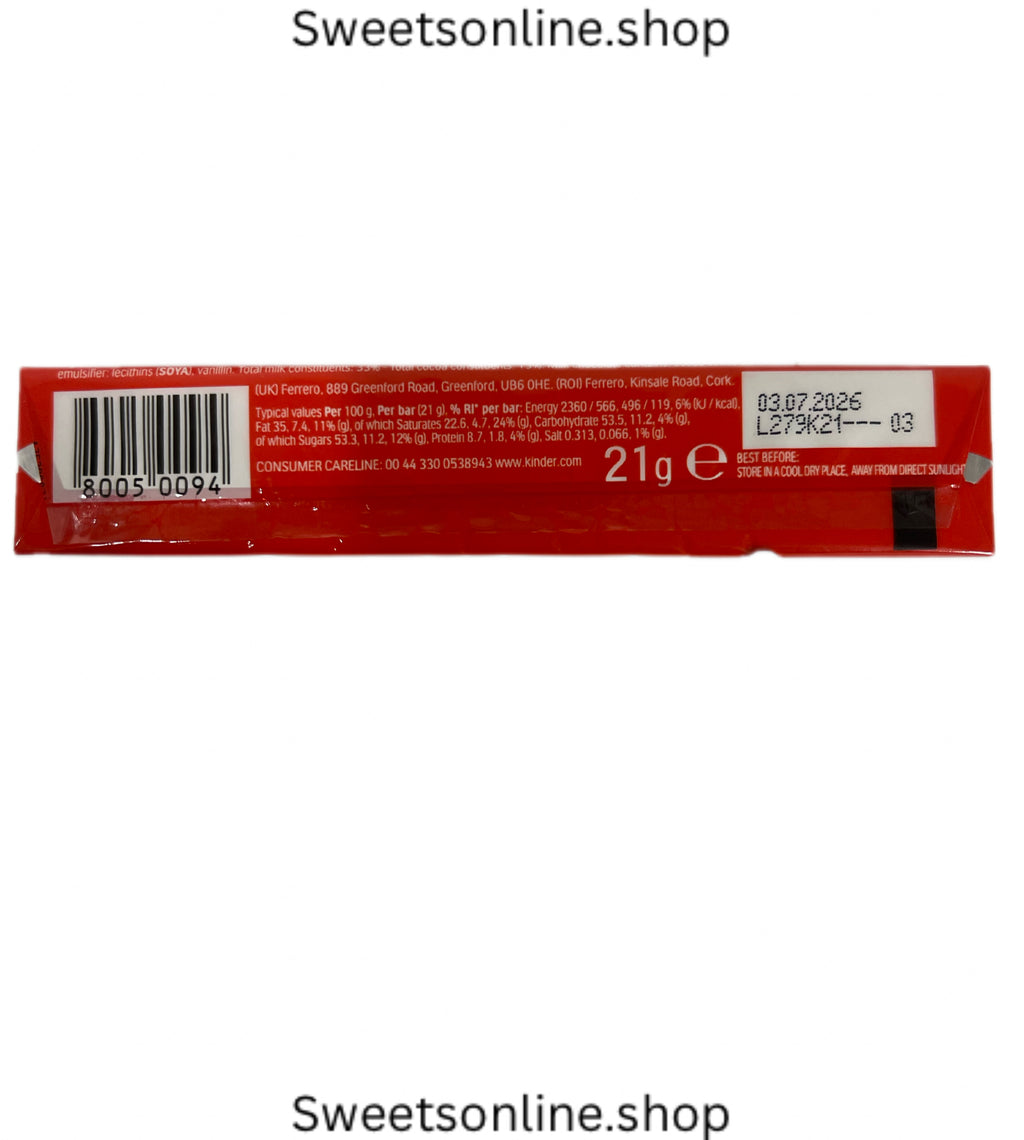 10 medium kinder bars