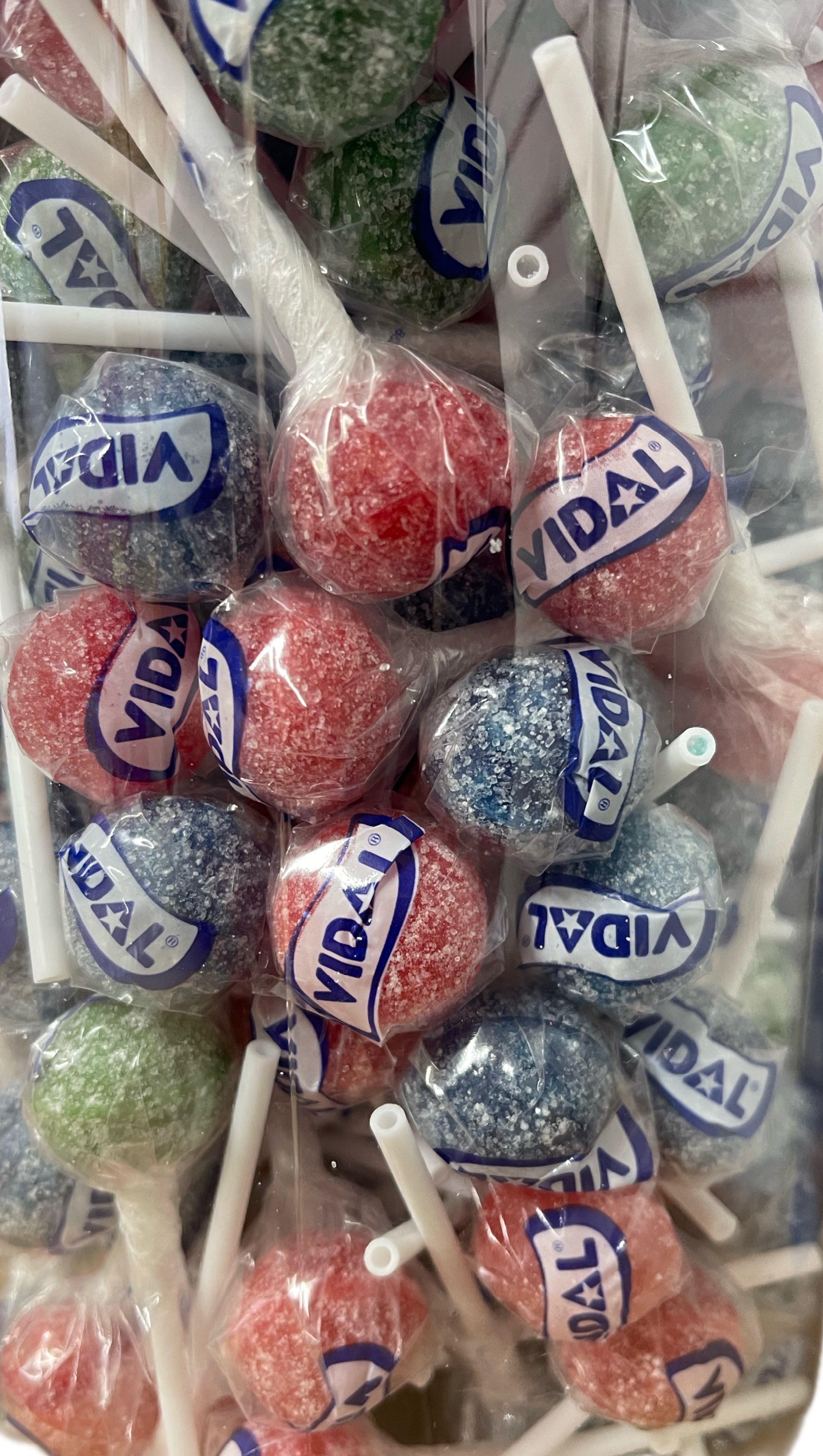 Vidal paint licker lollies 3 flavours blue/red/cherry flavour