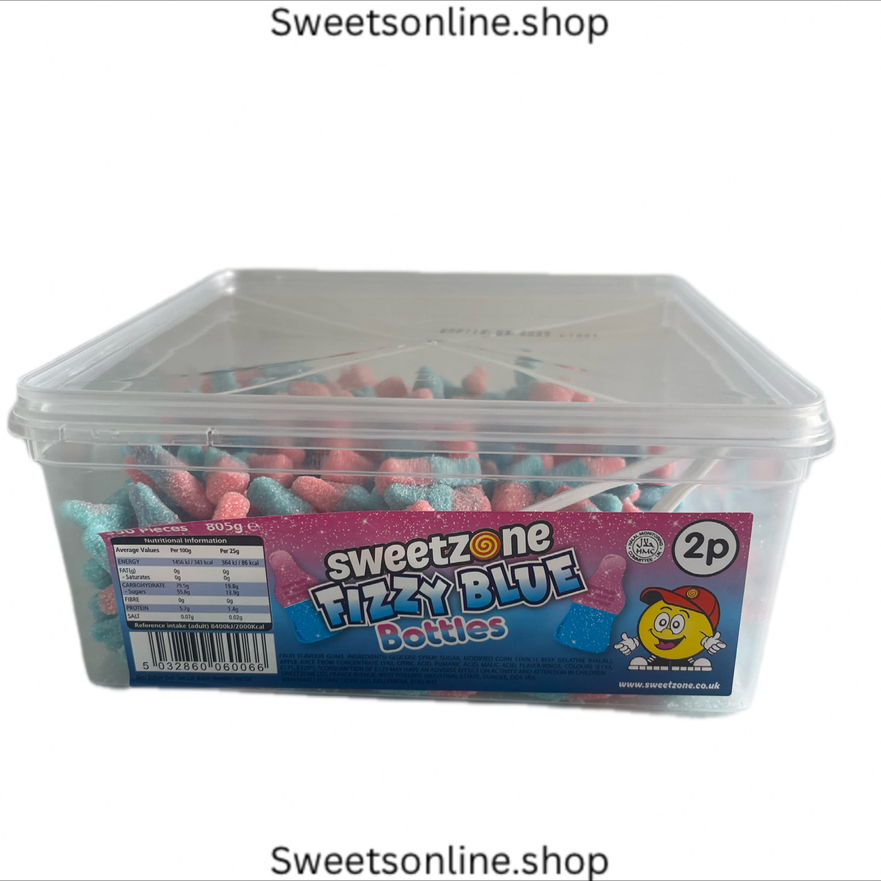 Fizzy blue bottles 805g tub