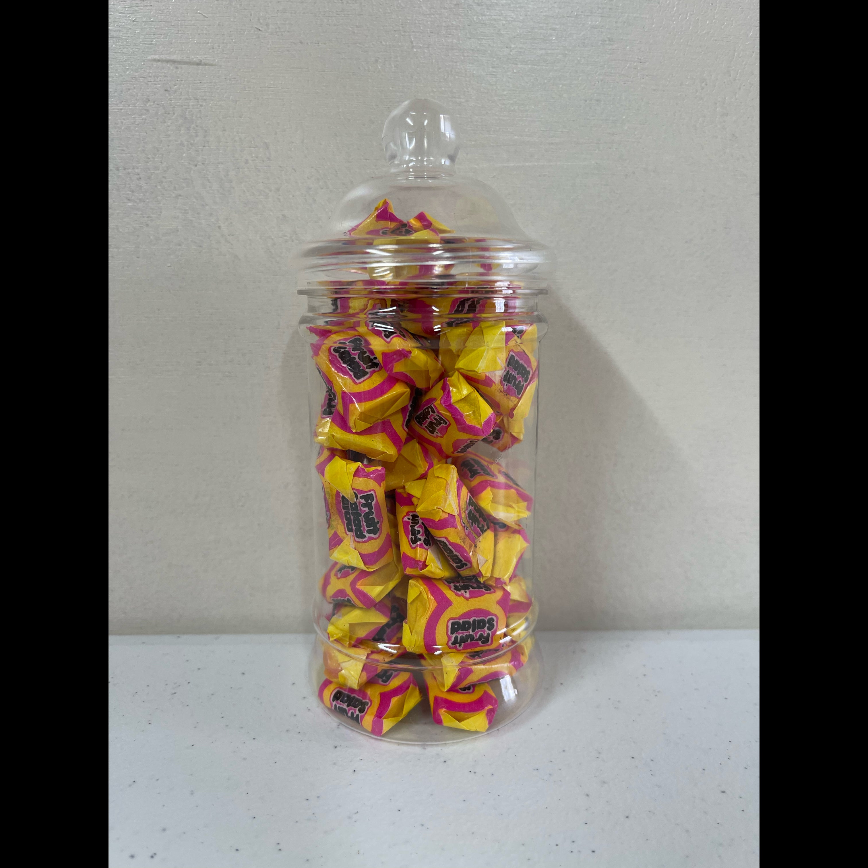 Barratts fruit salad in a Victorian jar