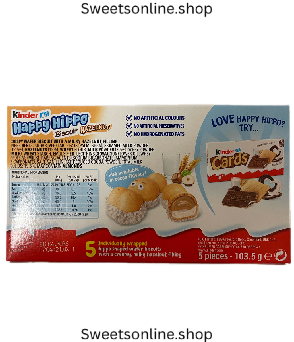 Kinder happy hippo 5 box hazelnut