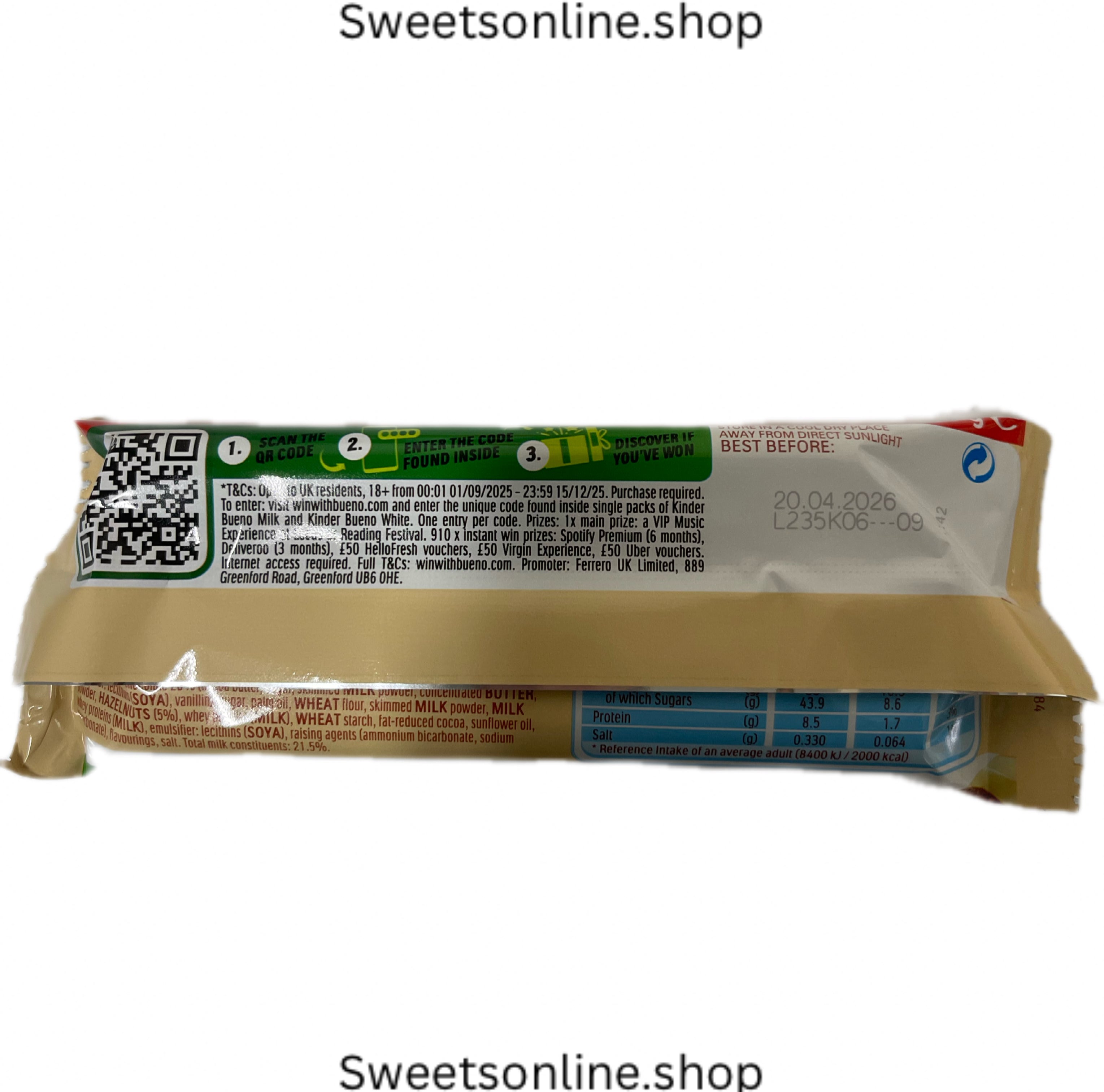 Kinder bueno white chocolate bars 5 pack