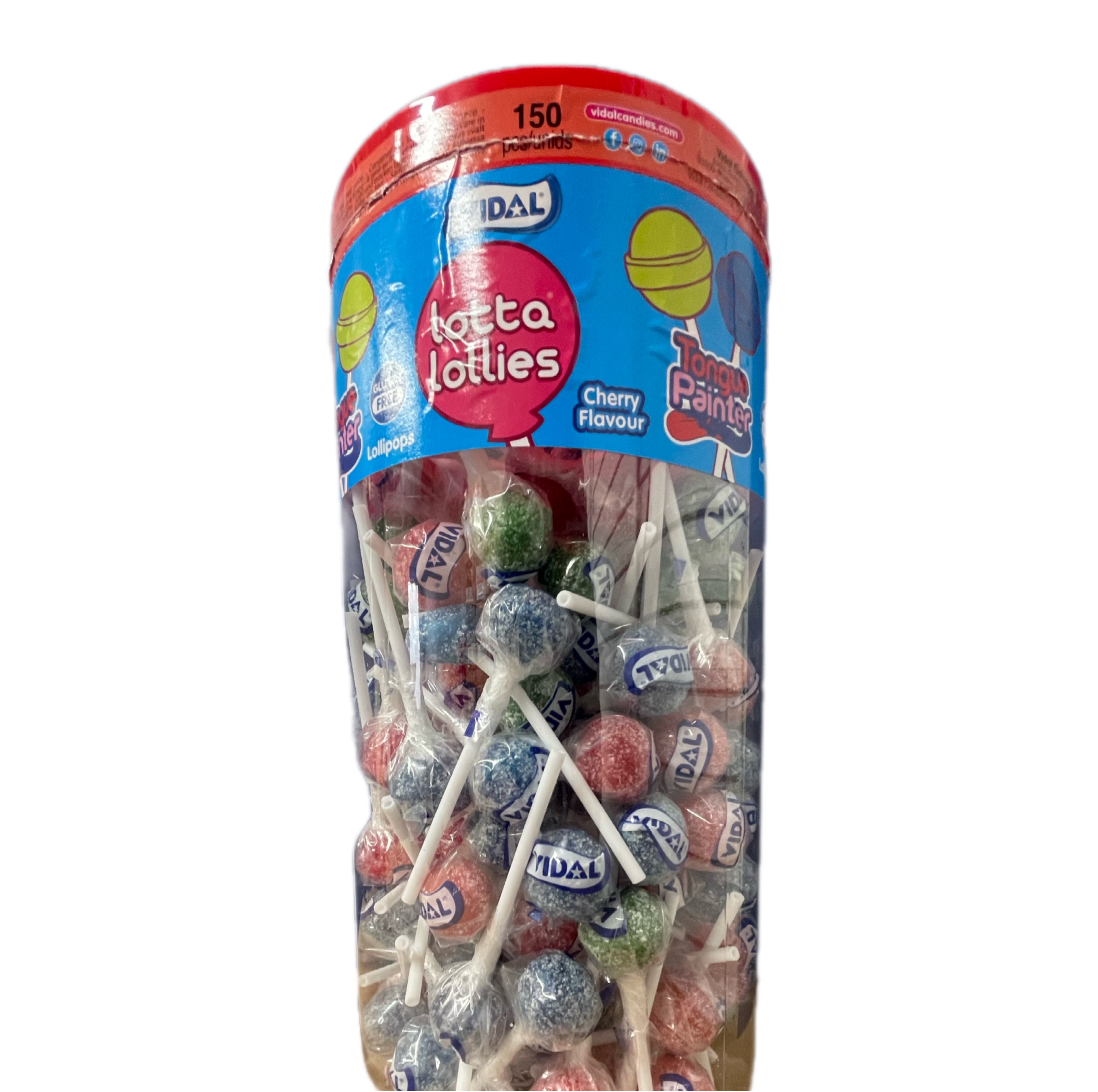Vidal paint licker lollies 3 flavours blue/red/cherry flavour