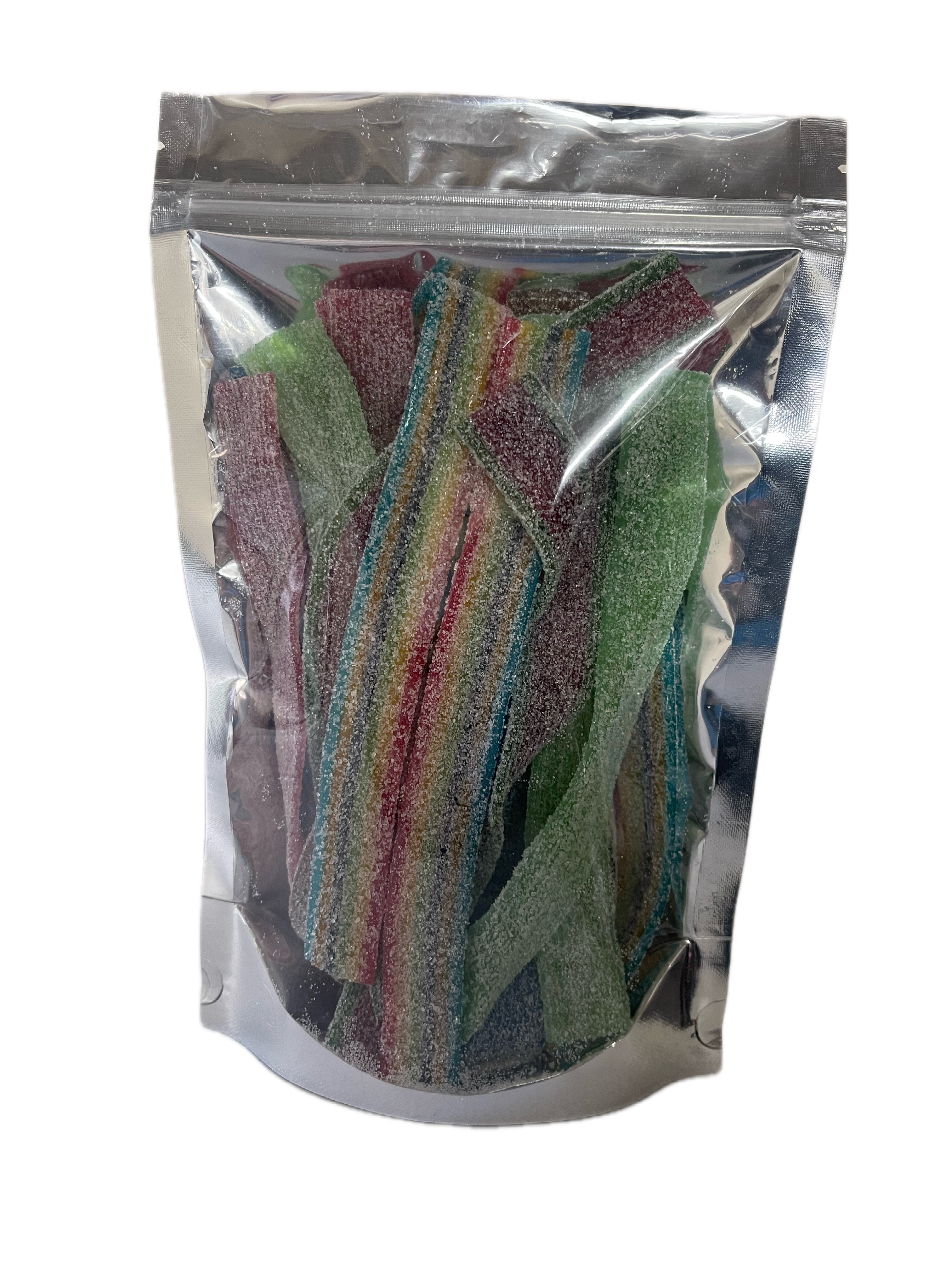 25 fizzy belts mixed in a sealed bag
