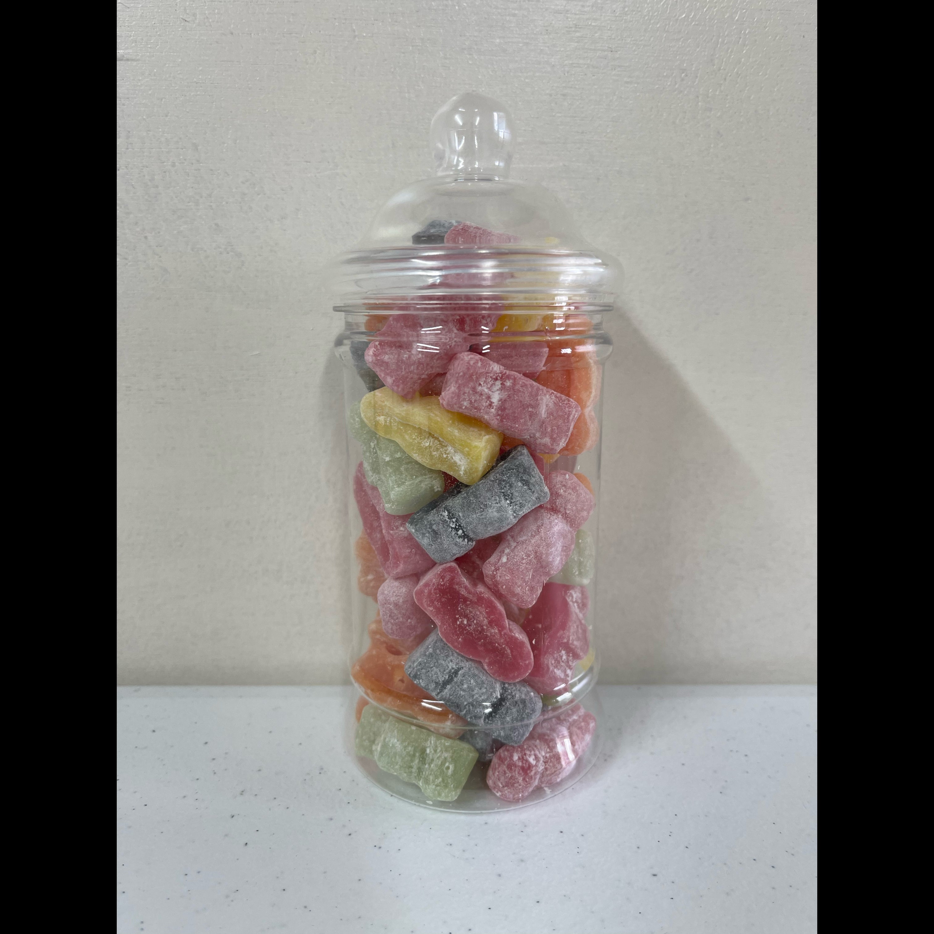 Barratts jelly babies in a Victorian jar