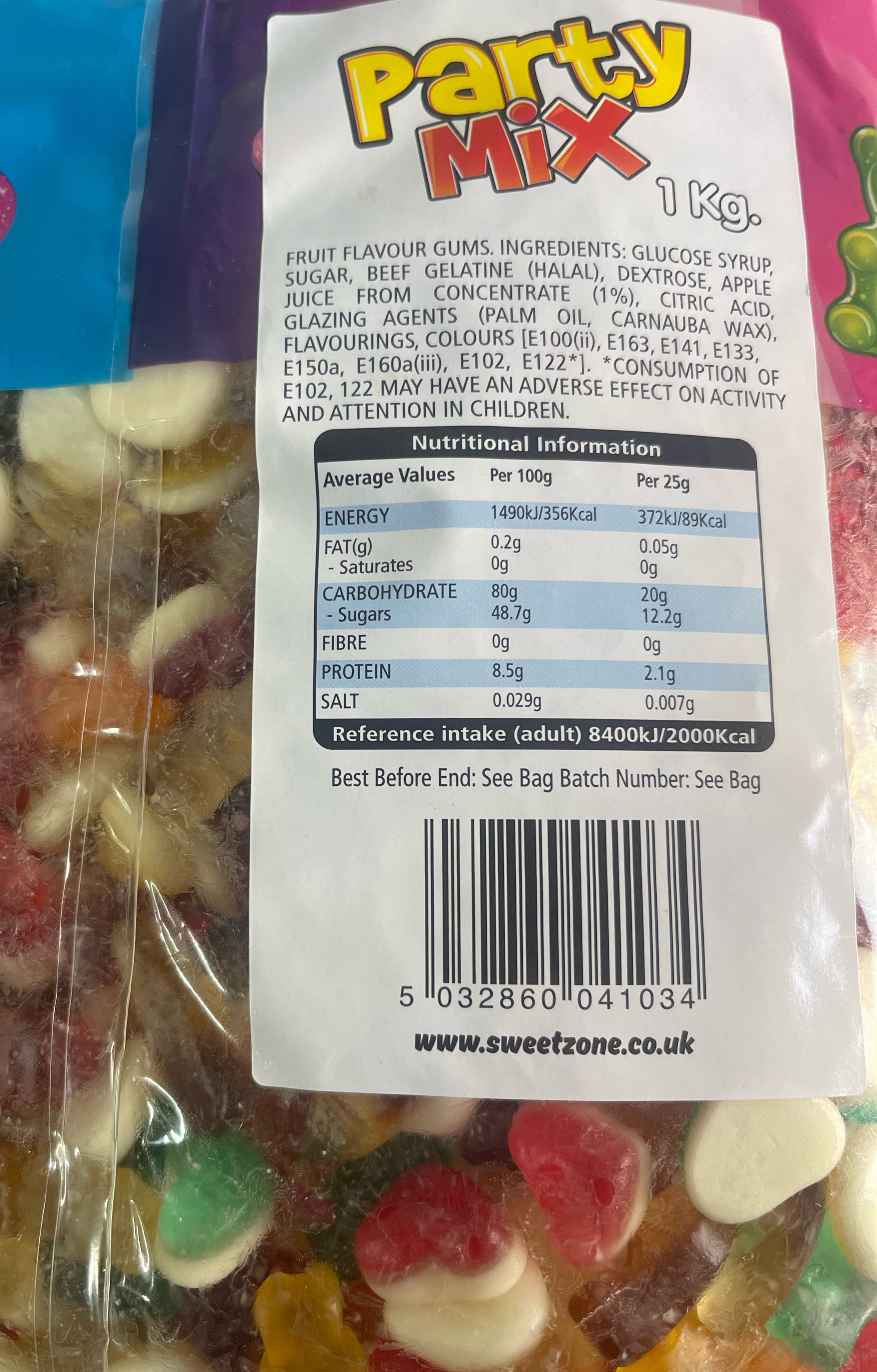 Big 1kg bag of gummy mix Sweetzone sweets