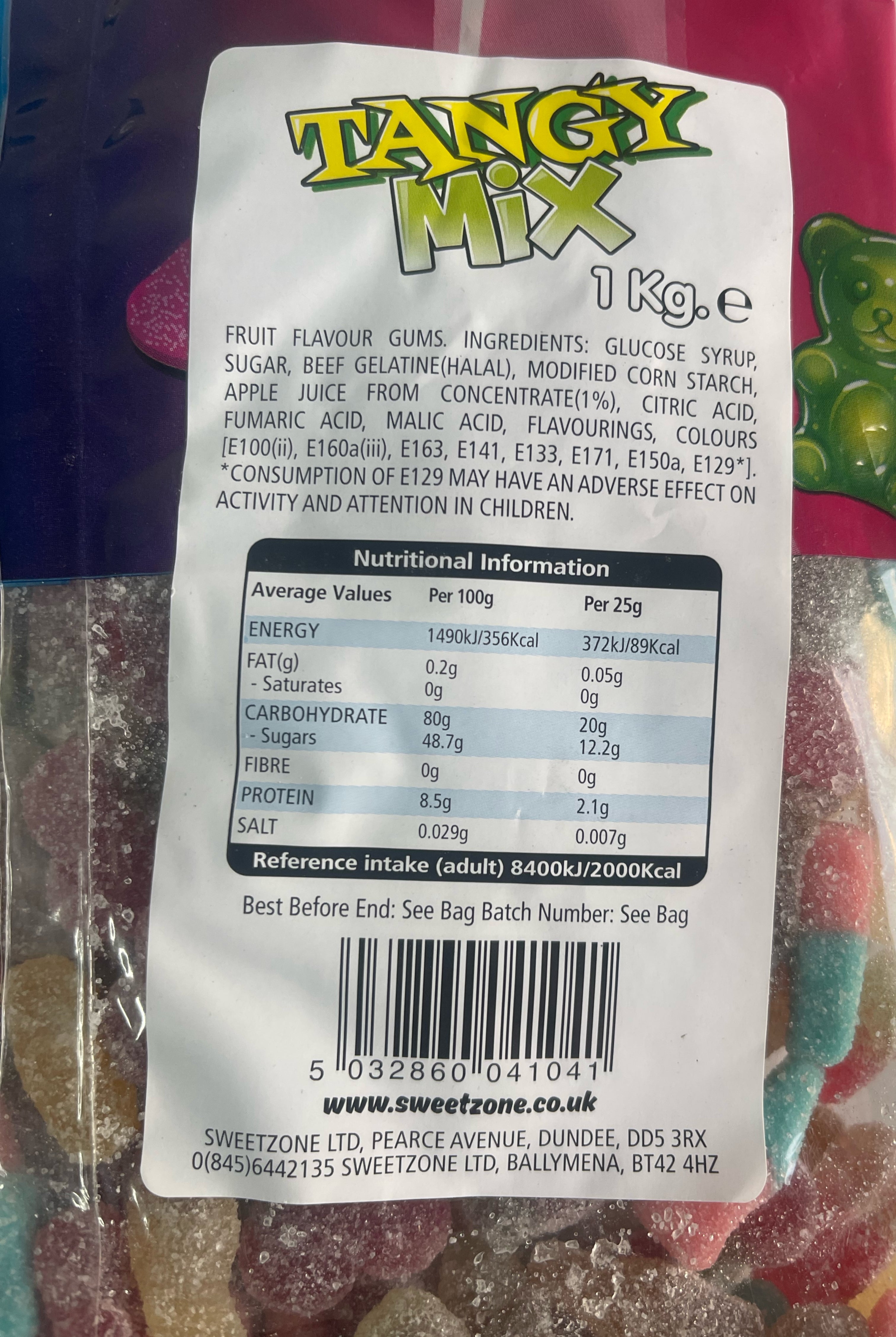 Big 1kg bag of tangy mix Sweetzone halal sweets
